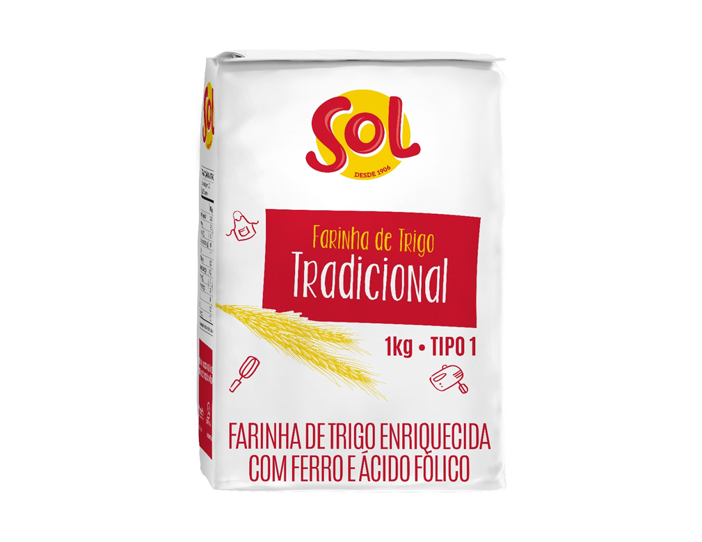FARINHA DE TRIGO PEQUENA TIPO 1 SOL 1 KG (FDO 10 KG)